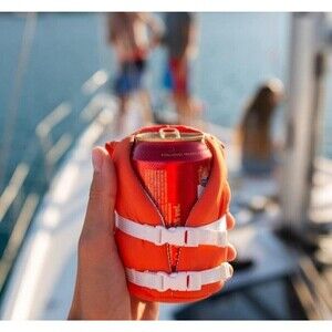 Puffin The Buoy Life Vest Insulated 12 oz Can Cooler I Beer Bottle & Soda Ca